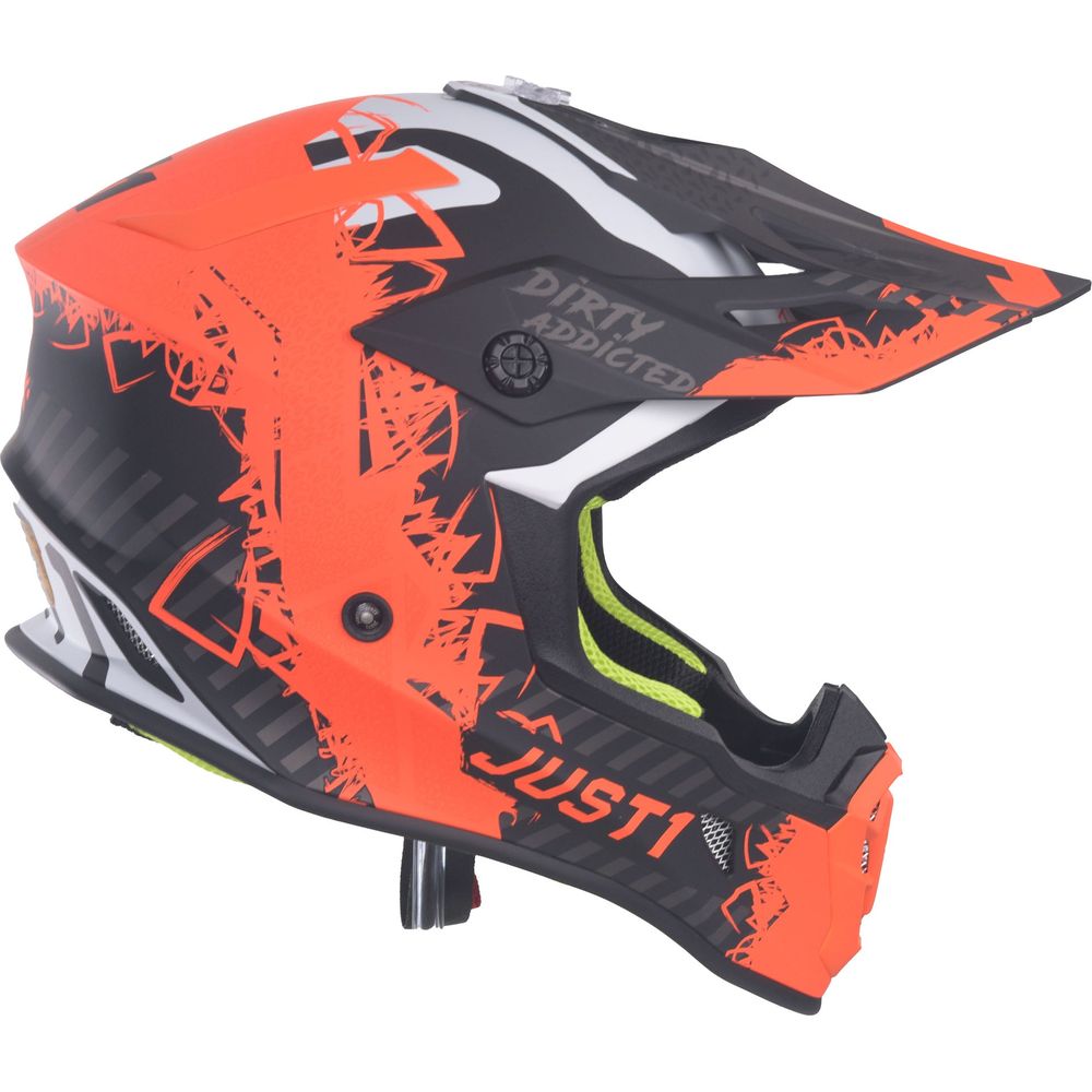 Just1 J38 MX Helmet Mask Fluo Orange / Titanium / Matt Black