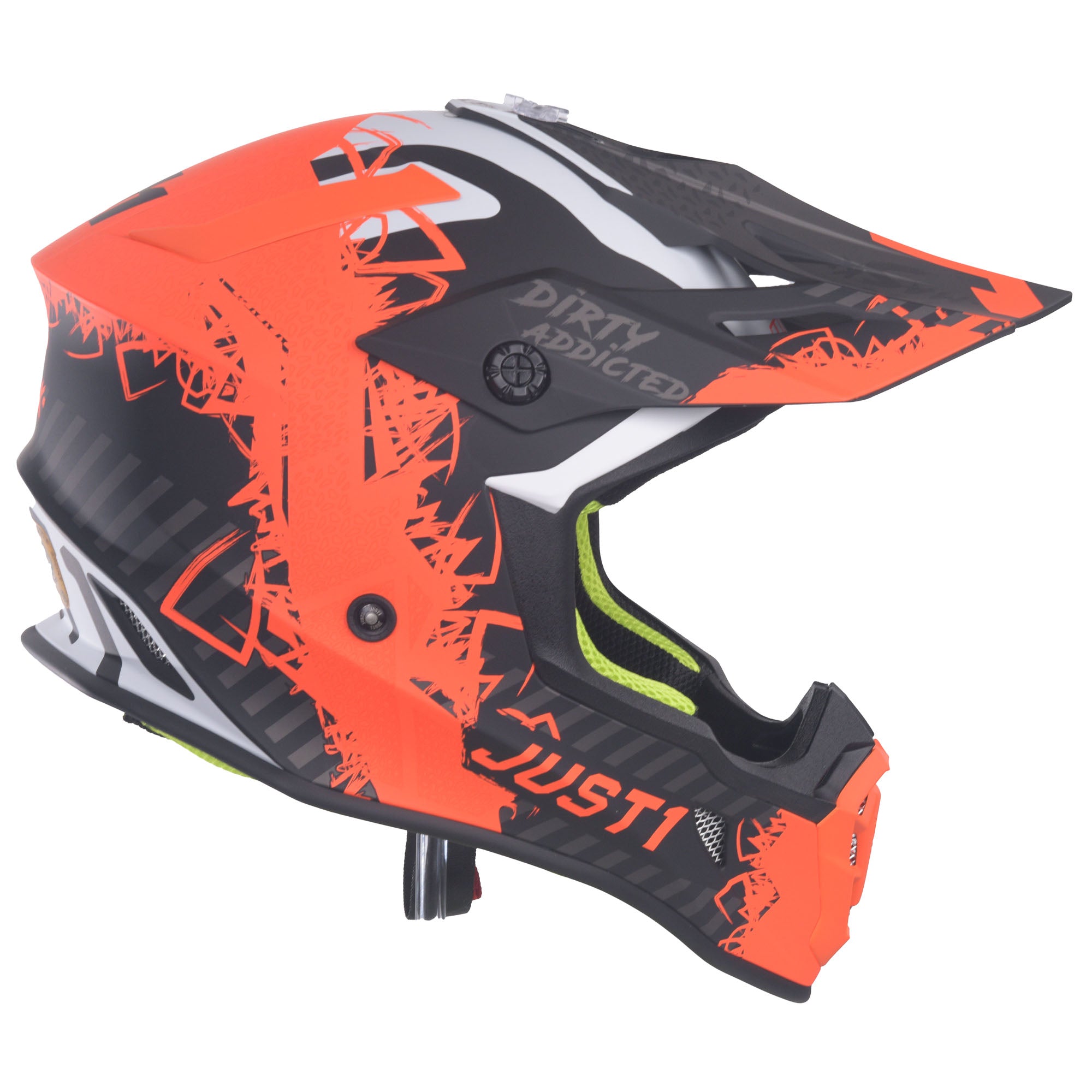 Just1 J38 MX Helmet Mask Fluo Orange / Titanium / Matt Black - FREE UK Shipping, FREE 365 Day Returns | Moto Central