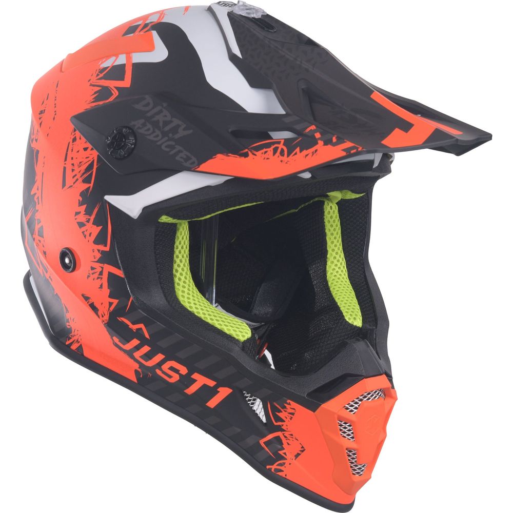 Just1 J38 MX Helmet Mask Fluo Orange / Titanium / Matt Black