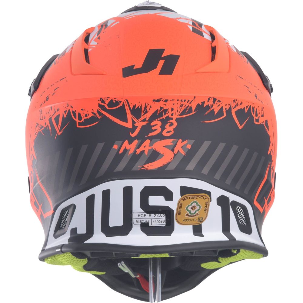 Just1 J38 MX Helmet Mask Fluo Orange / Titanium / Matt Black