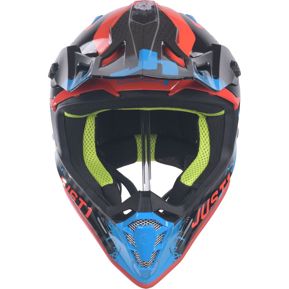 Just1 J38 MX Helmet Mask Blue / Red / Gloss Black