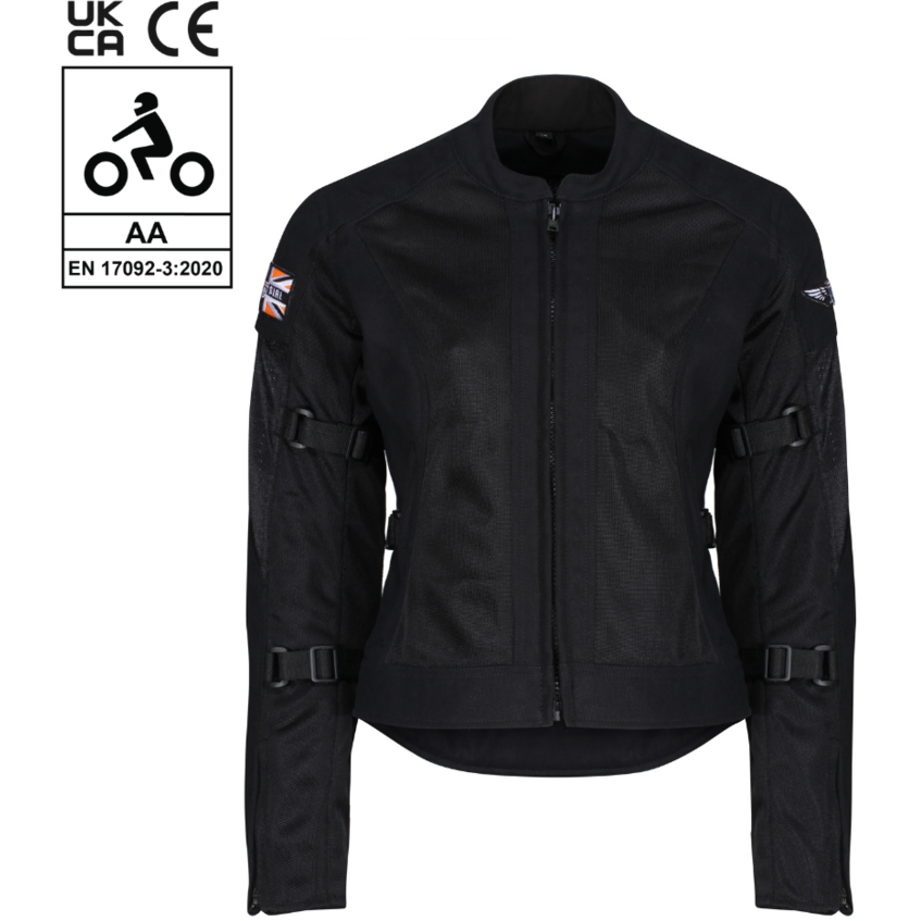 MotoGirl Jodie Summer Ladies Textile Jacket Black