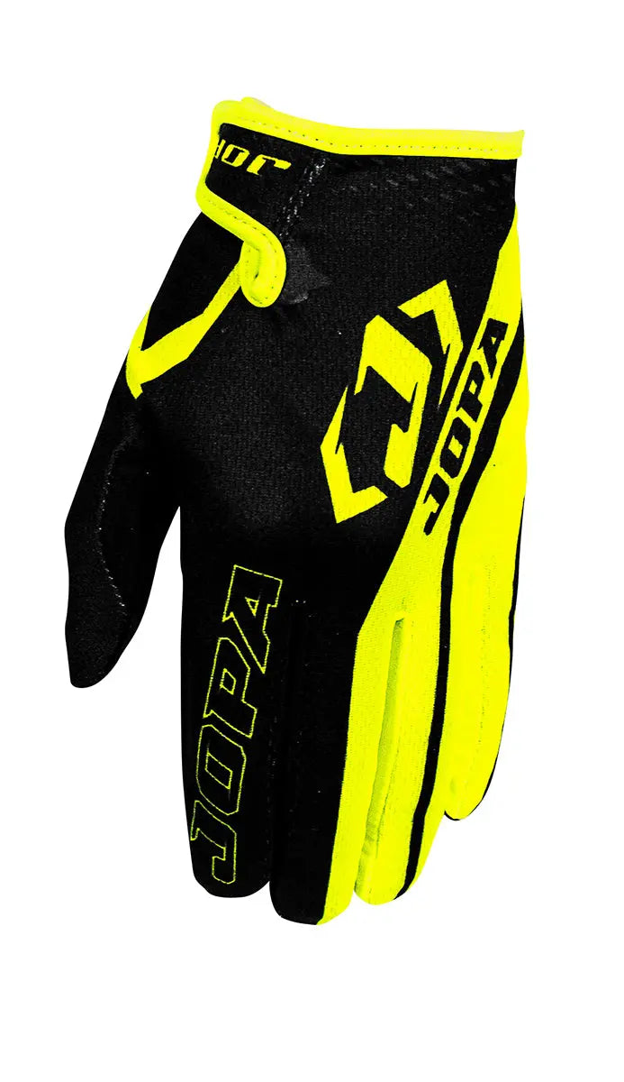 Jopa MX-9 MX Gloves Black / Fluo Yellow - FREE UK Shipping, FREE 365 Day Returns | Moto Central