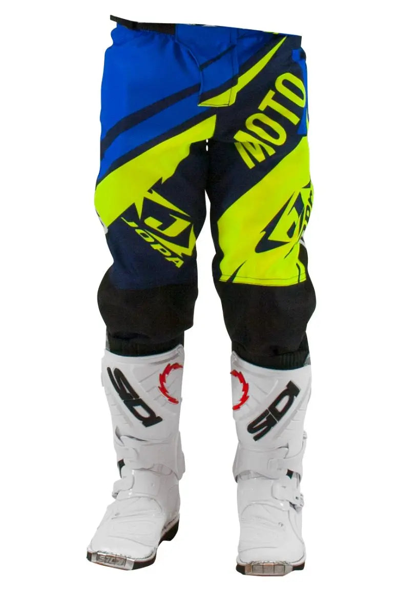 Jopa Moto-X Baby MX Trouser Blue / Neon - FREE UK Shipping, FREE 365 Day Returns | Moto Central