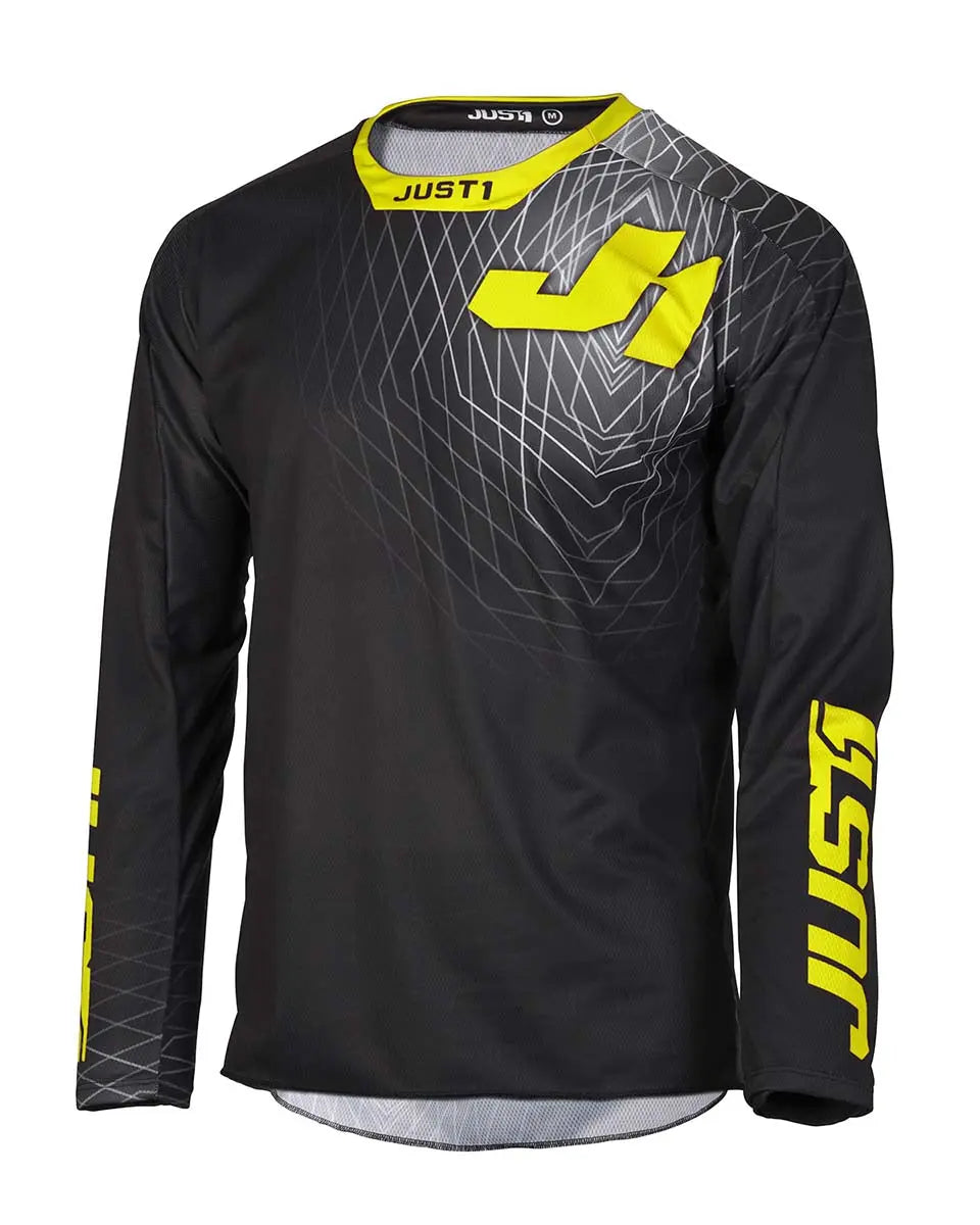 Just1 J-Force MX Jersey Lighthouse Grey / Fluo Yellow - FREE UK Shipping, FREE 365 Day Returns | Moto Central