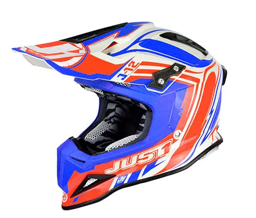 Just1 J12 Motocross Helmet Flame Red / Blue - FREE UK Shipping, FREE 365 Day Returns | Moto Central