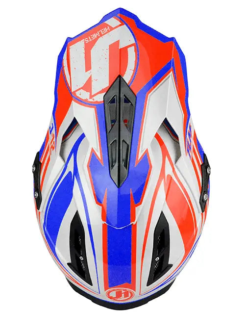 Just1 J12 Motocross Helmet Flame Red / Blue - FREE UK Shipping, FREE 365 Day Returns | Moto Central