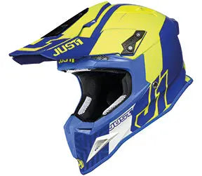 Just1 J12 Pro Motocross Helmet Syncro Fluo Yellow / Blue - FREE UK Shipping, FREE 365 Day Returns | Moto Central