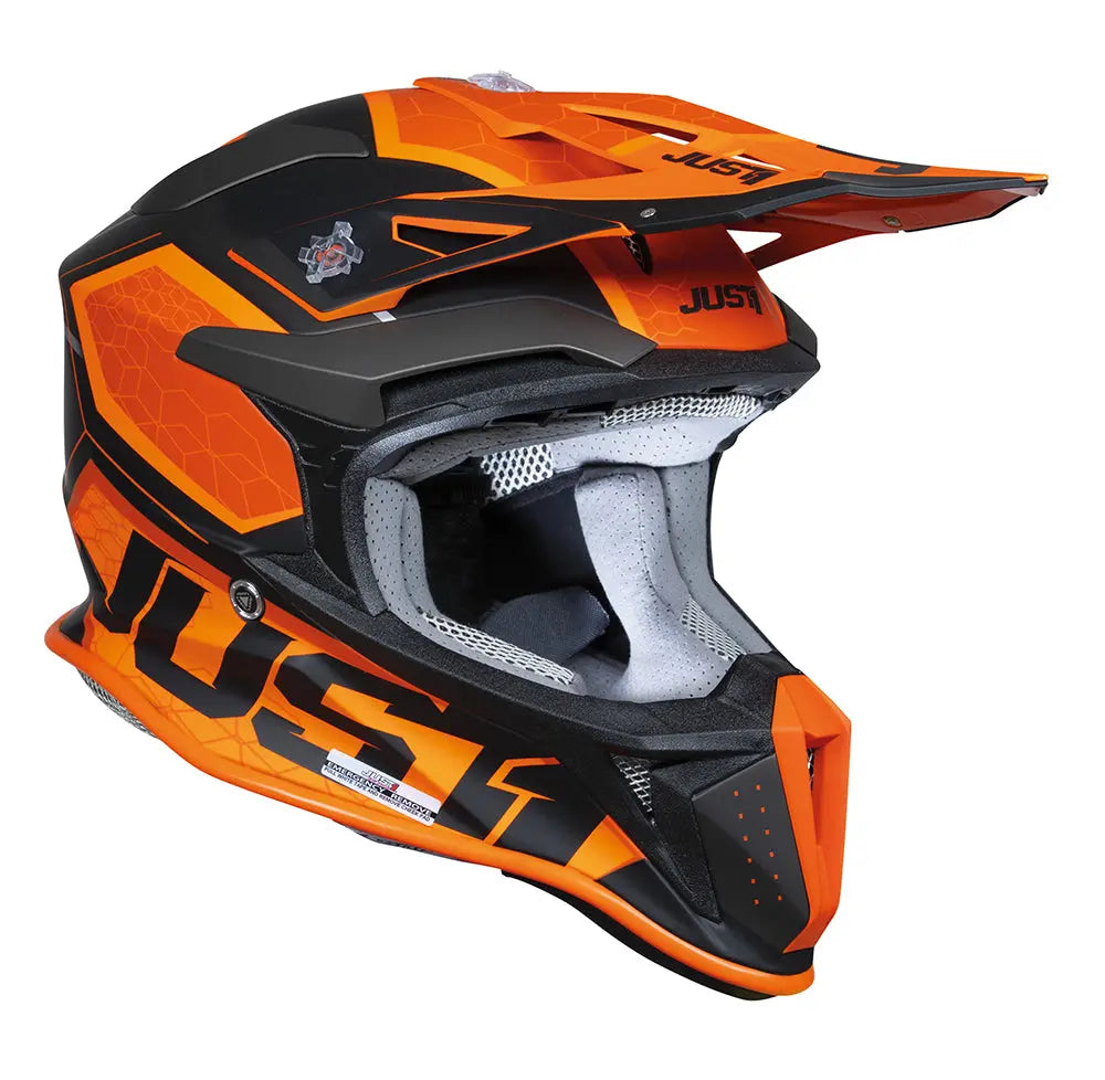 Just1 J18-F Motocross Helmet Hexa Orange / Matt Black - FREE UK Shipping, FREE 365 Day Returns | Moto Central