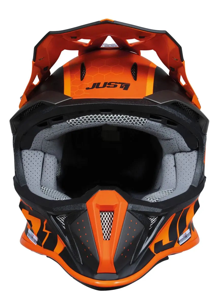 Just1 J18-F Motocross Helmet Hexa Orange / Matt Black - FREE UK Shipping, FREE 365 Day Returns | Moto Central