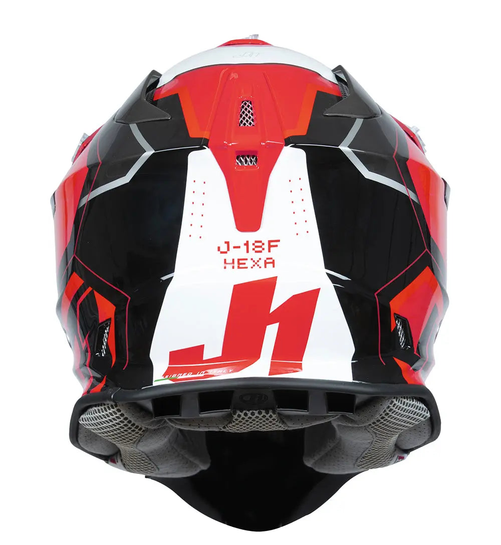 Just1 J18-F Motocross Helmet Hexa Red / White / Matt Black - FREE UK Shipping, FREE 365 Day Returns | Moto Central