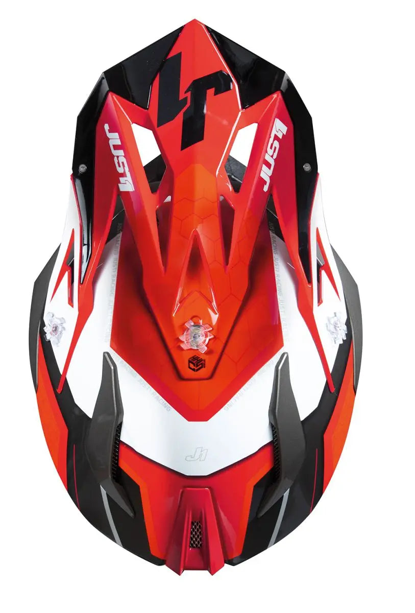 Just1 J18-F Motocross Helmet Hexa Red / White / Matt Black - FREE UK Shipping, FREE 365 Day Returns | Moto Central