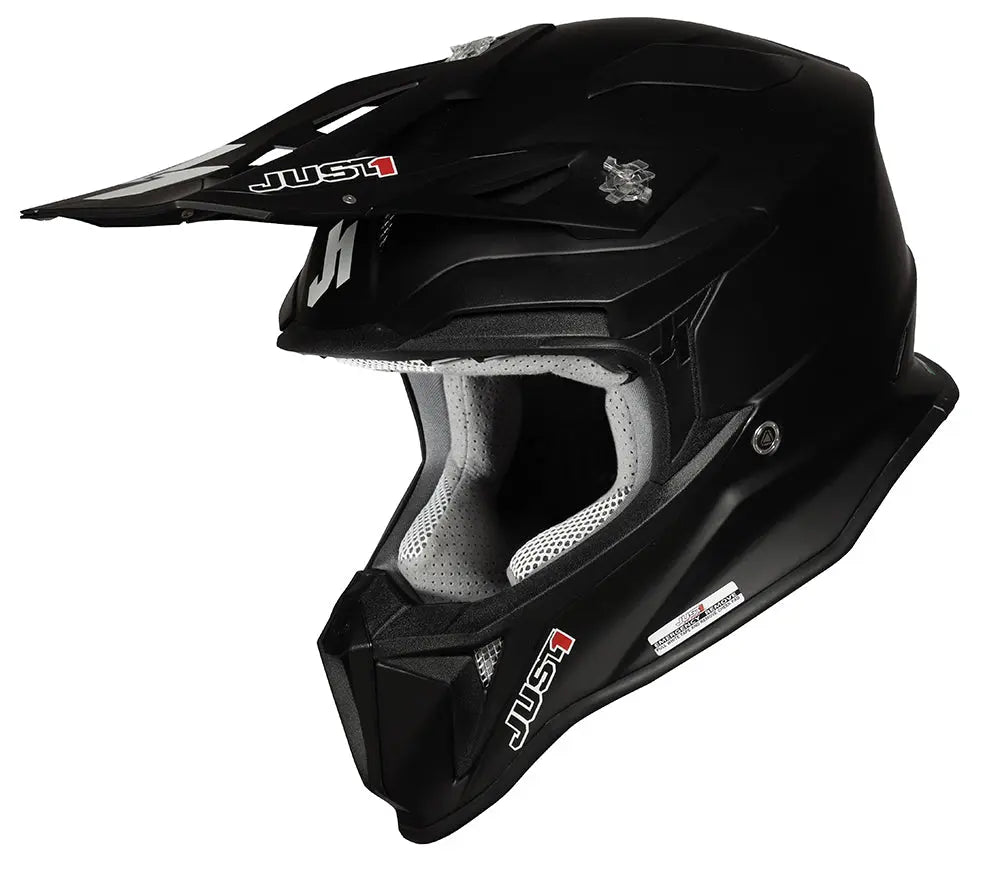 Just1 J18-F Motocross Helmet Solid Matt Black - FREE UK Shipping, FREE 365 Day Returns | Moto Central