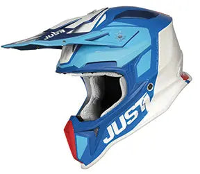 Just1 J18 Motocross Helmet Pulsar Blue / Red / White - FREE UK Shipping, FREE 365 Day Returns | Moto Central