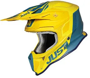 Just1 J18 Motocross Helmet Pulsar Yellow / Blue - FREE UK Shipping, FREE 365 Day Returns | Moto Central