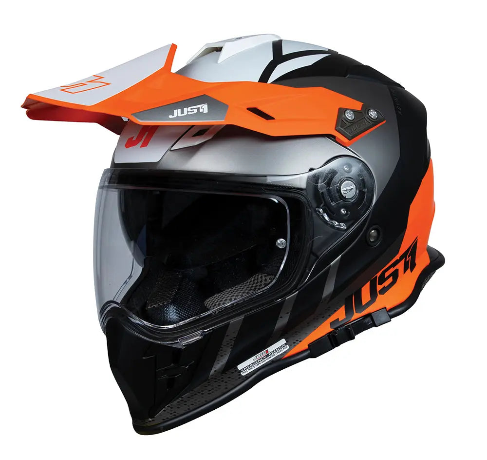 Just1 J34 Pro Adventure Helmet Outerspace Orange / Matt Titanium - FREE UK Shipping, FREE 365 Day Returns | Moto Central