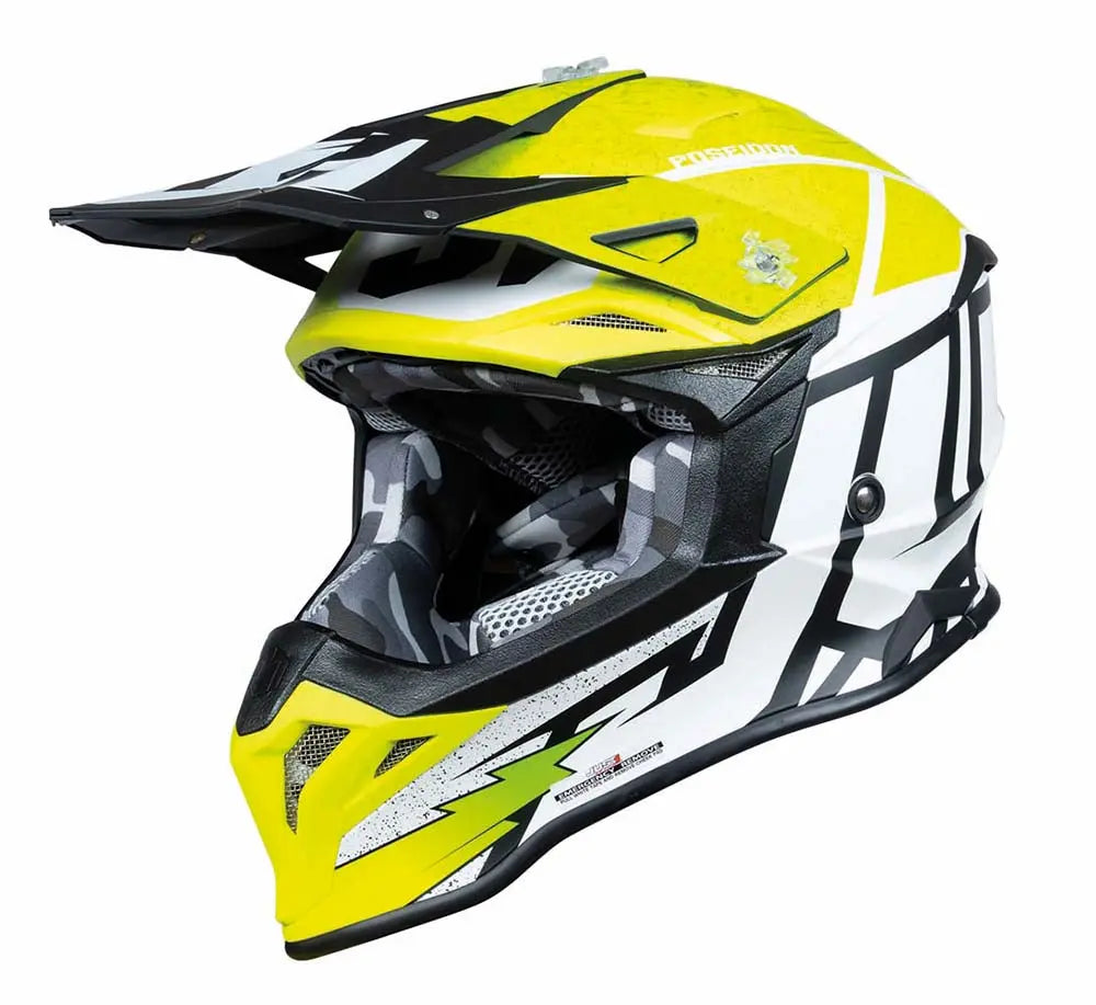 Just1 J39 Adventure Helmet Poseidon Yellow / Black / Matt White - FREE UK Shipping, FREE 365 Day Returns | Moto Central