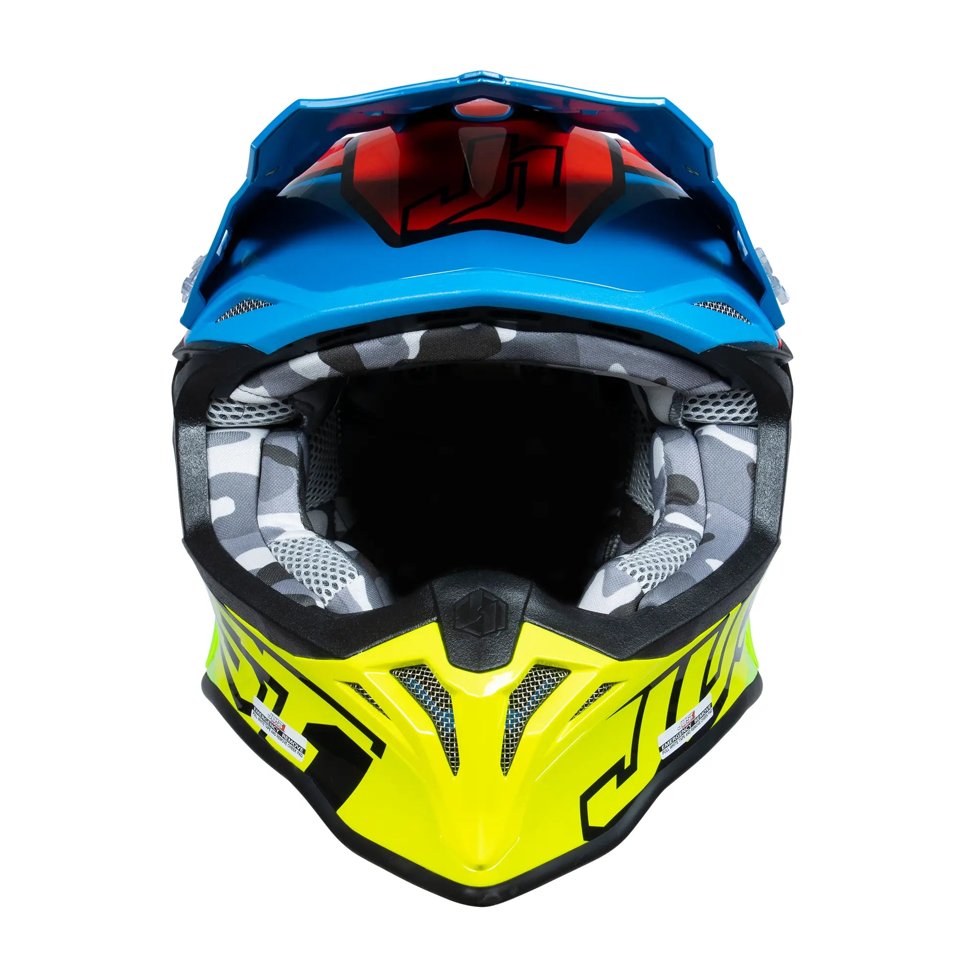 Just1 J39 Thruster Blue / Fluo Yellow / Red FREE UK Delivery, FREE 365 Day Returns | Moto Central