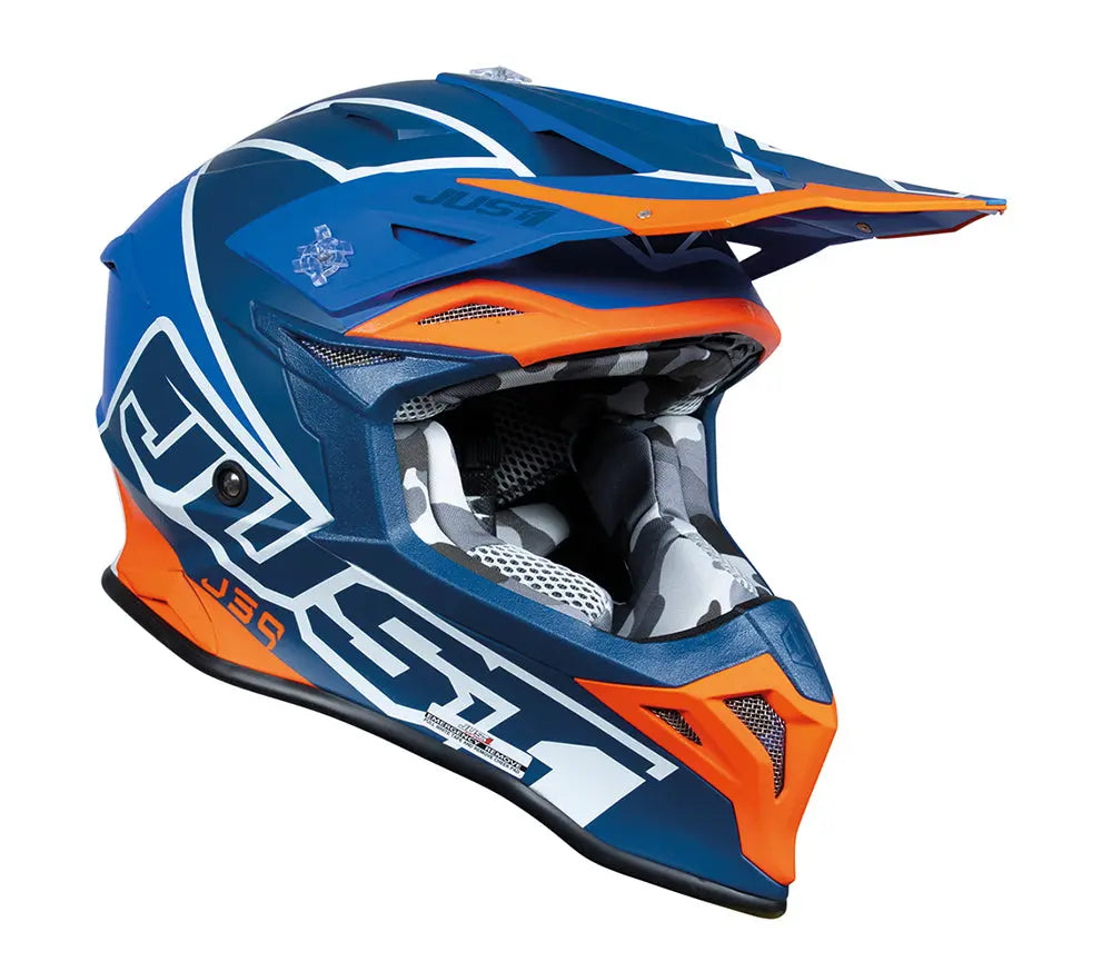 Just1 J39 Adventure Helmet Thruster Blue / Orange - FREE UK Shipping, FREE 365 Day Returns | Moto Central