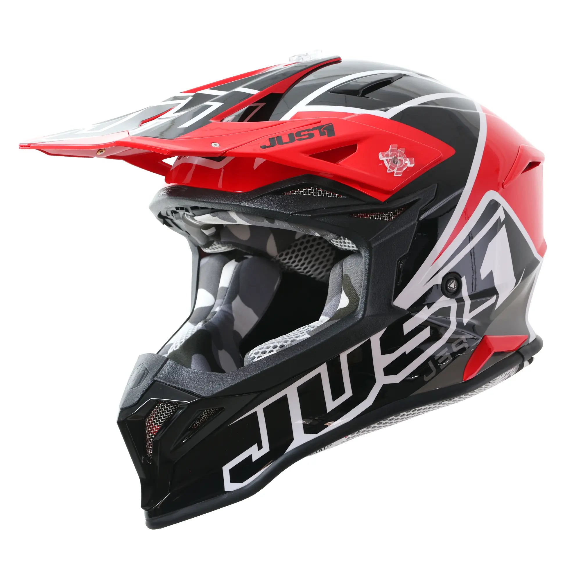 Just1 J39 Thruster Gloss Black / Red / White FREE UK Delivery, FREE 365 Day Returns | Moto Central