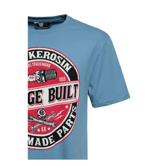 King Kerosin Garage Built T-Shirt Smoke Blue  - FREE UK Shipping, FREE 365 Day Returns | Moto Central