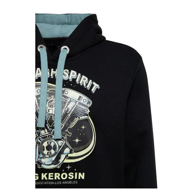 King Kerosin Unleash Spirit Hoodie Black  - FREE UK Shipping, FREE 365 Day Returns | Moto Central