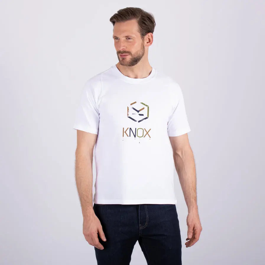 Knox Bold Stamp T-Shirt White - FREE UK Shipping, FREE 365 Day Returns | Moto Central