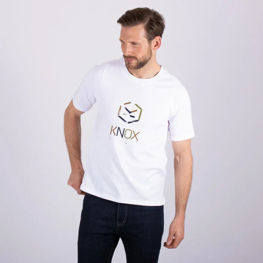 Knox Bold Stamp T-Shirt White - FREE UK Shipping, FREE 365 Day Returns | Moto Central