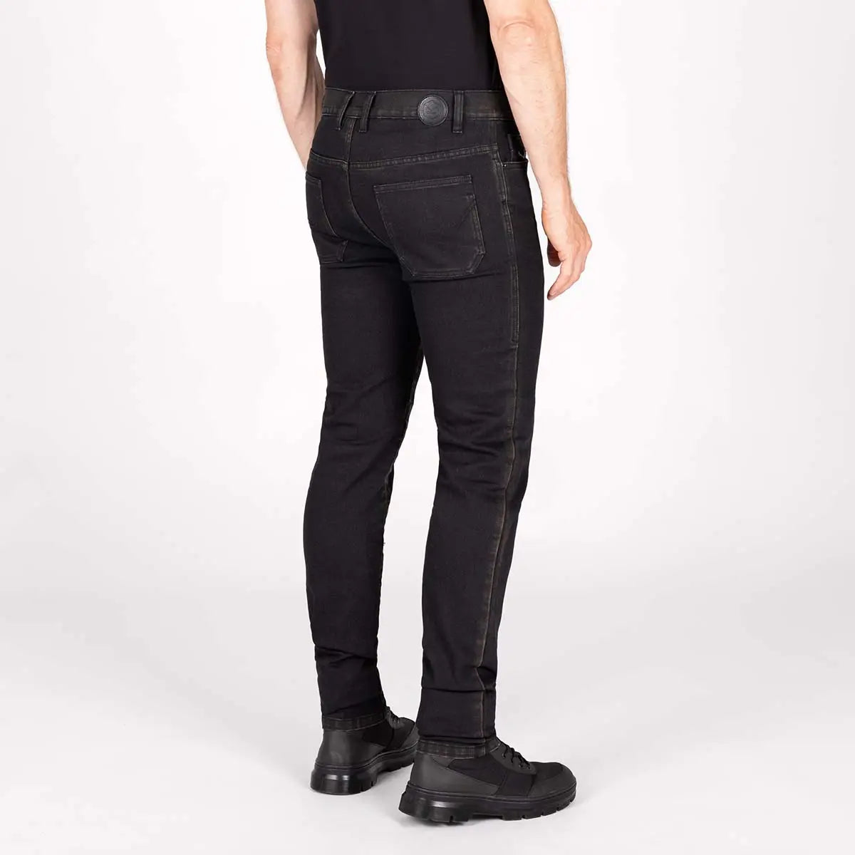 Knox Colton Slim Denim Jeans Aged Black / Rust - FREE UK Shipping, FREE 365 Day Returns | Moto Central