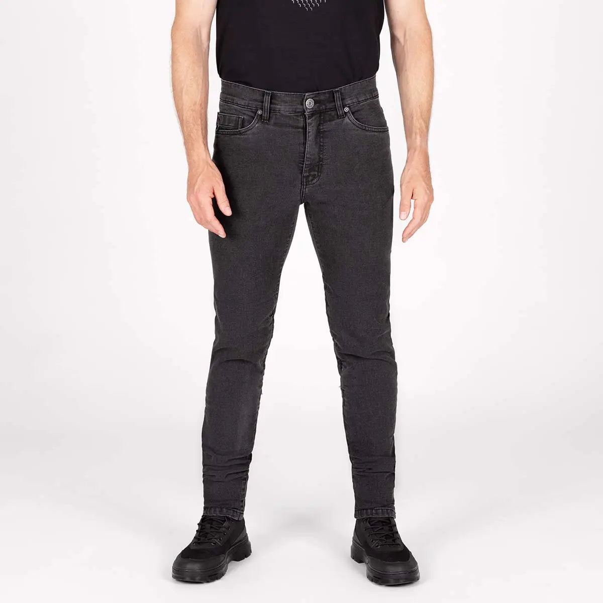 Knox Colton Slim Denim Jeans Supersoft Charcoal - FREE UK Shipping, FREE 365 Day Returns | Moto Central