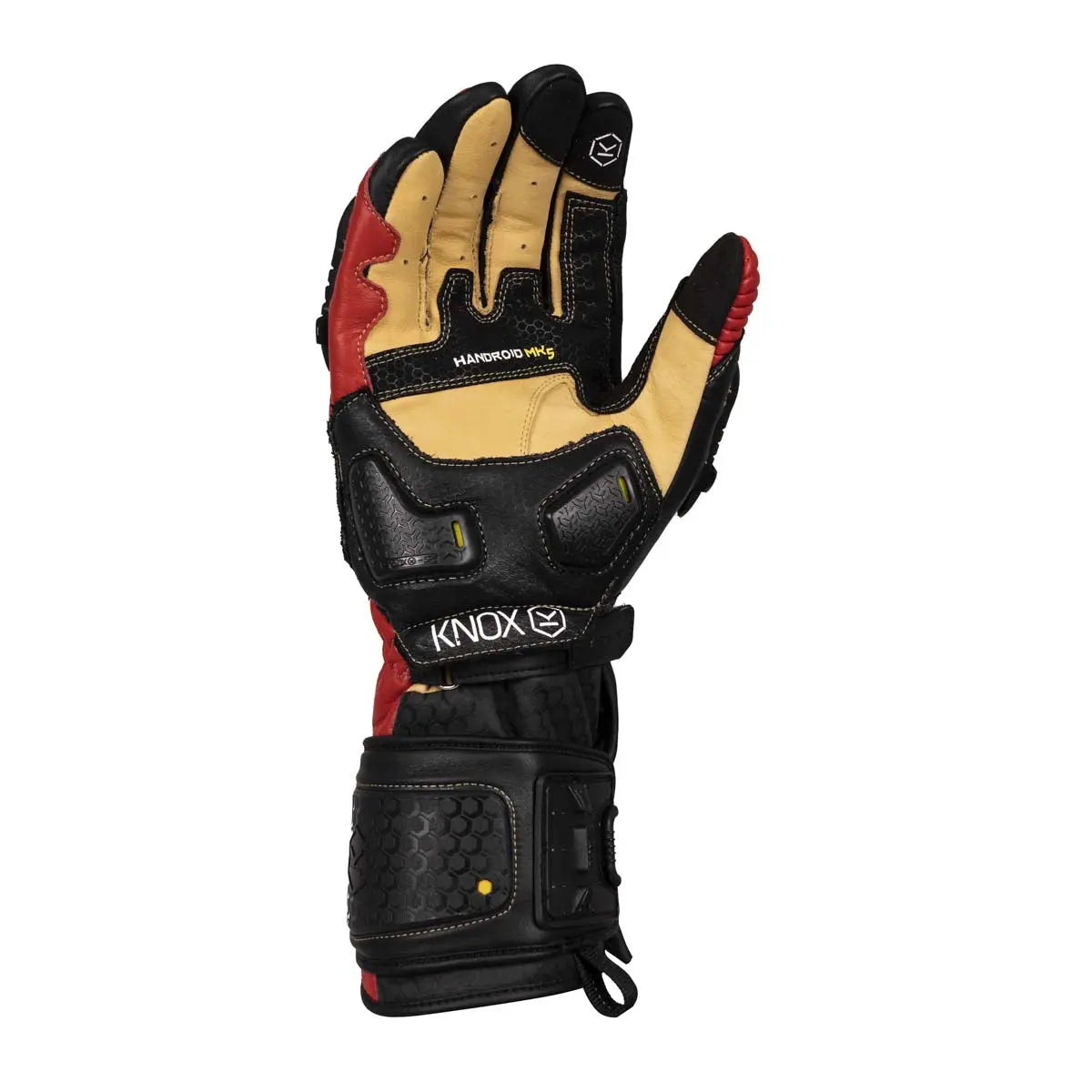 Knox Handroid MK5 Leather Gloves Black / Red - FREE UK Shipping, FREE 365 Day Returns | Moto Central