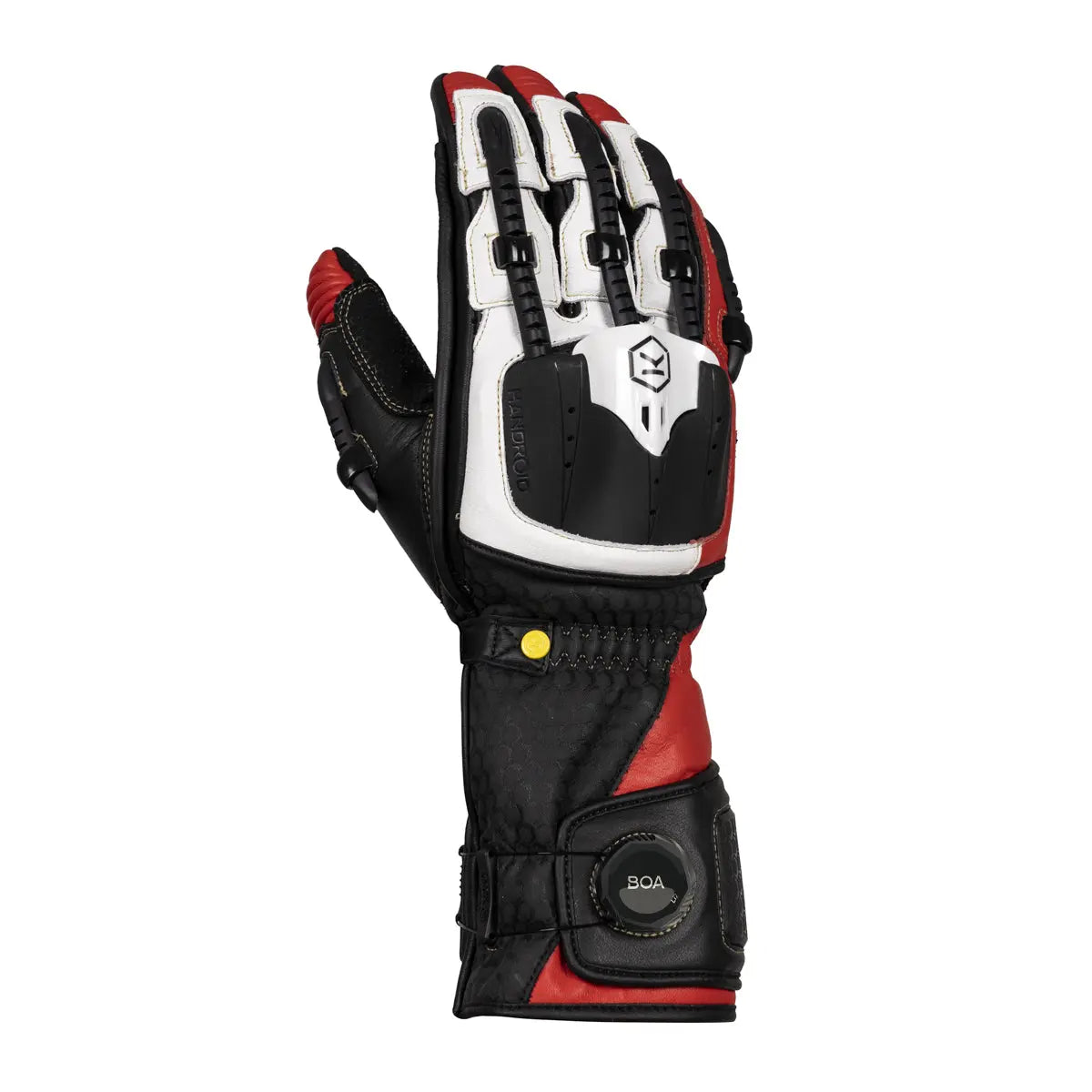 Knox Handroid MK5 Leather Gloves Black / Red - FREE UK Shipping, FREE 365 Day Returns | Moto Central