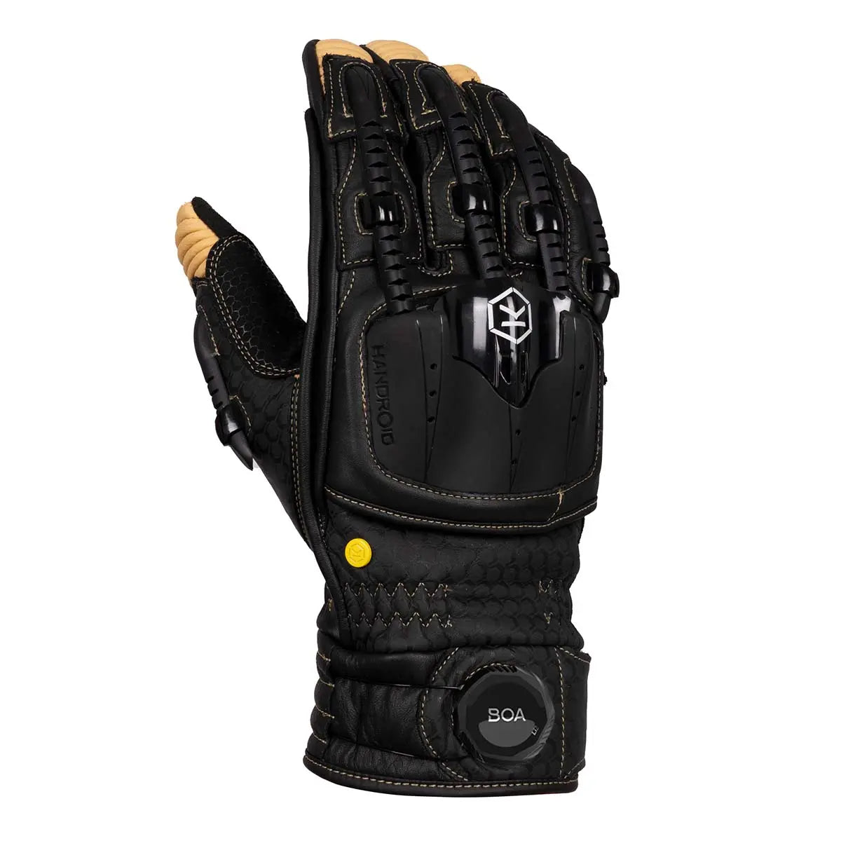 Knox Handroid POD MK5 Leather Gloves Black / Sand - FREE UK Shipping, FREE 365 Day Returns | Moto Central