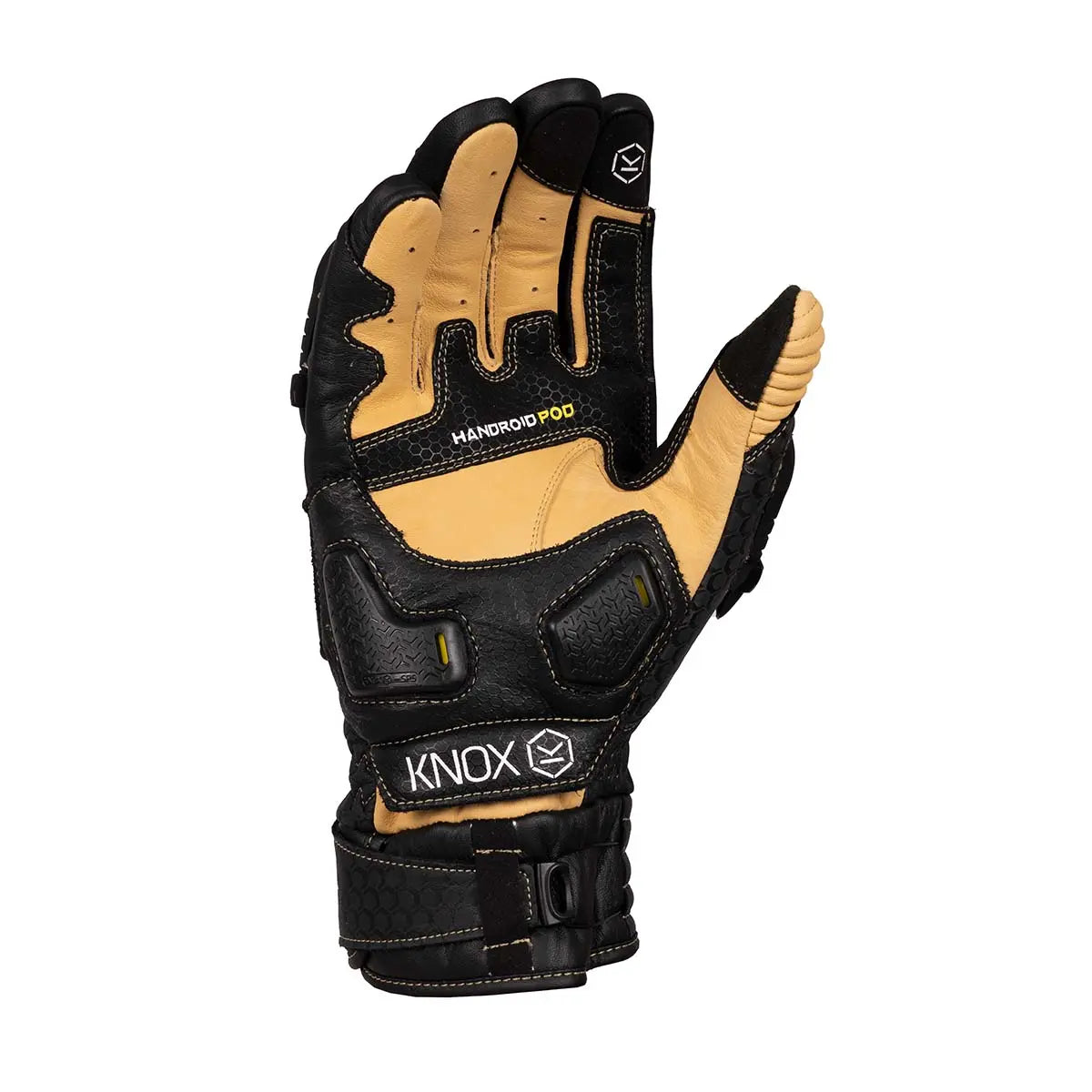 Knox Handroid POD MK5 Leather Gloves Black / Sand - FREE UK Shipping, FREE 365 Day Returns | Moto Central