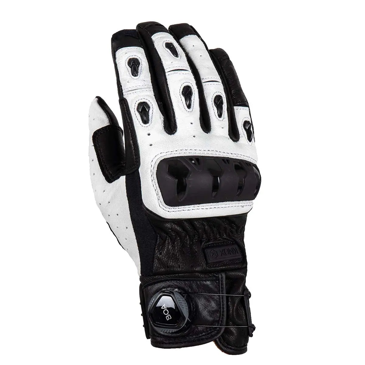 Knox Orsa MK3 Leather Gloves Black / White - FREE UK Shipping, FREE 365 Day Returns | Moto Central