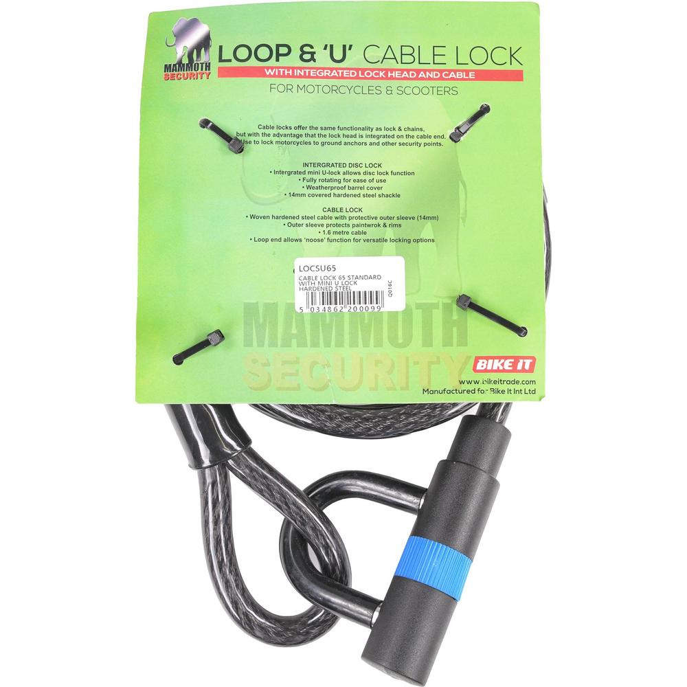 Mammoth Security Loop & "U" Cable Lock - FREE UK Shipping, FREE 365 Day Returns | Moto Central