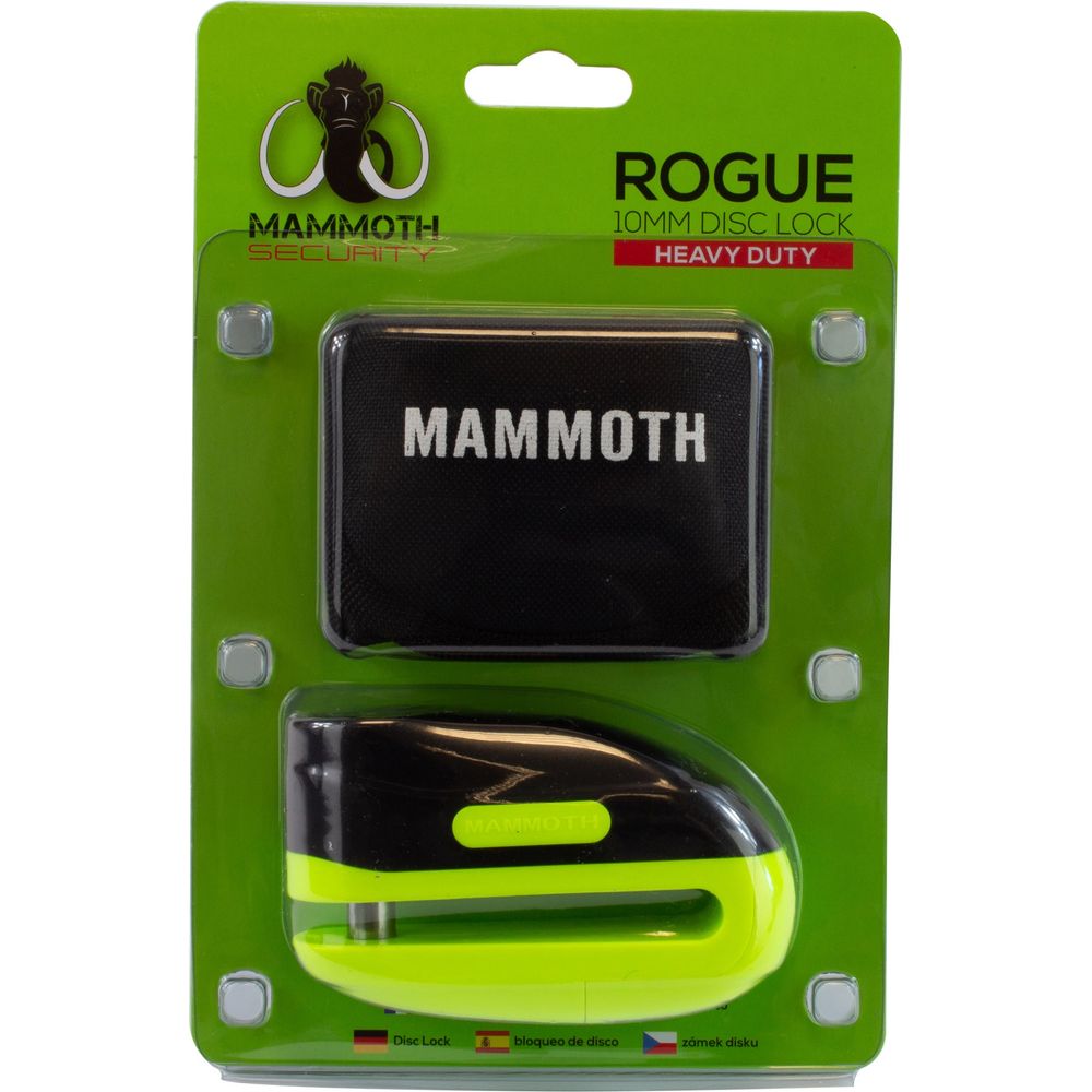 Mammoth Security Rogue Disc Lock Yellow - FREE UK Shipping, FREE 365 Day Returns | Moto Central