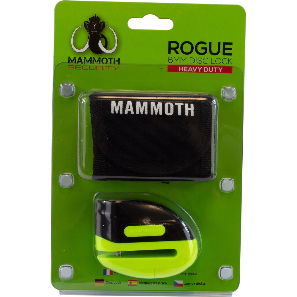 Mammoth Security Rogue Disc Lock Yellow - FREE UK Shipping, FREE 365 Day Returns | Moto Central