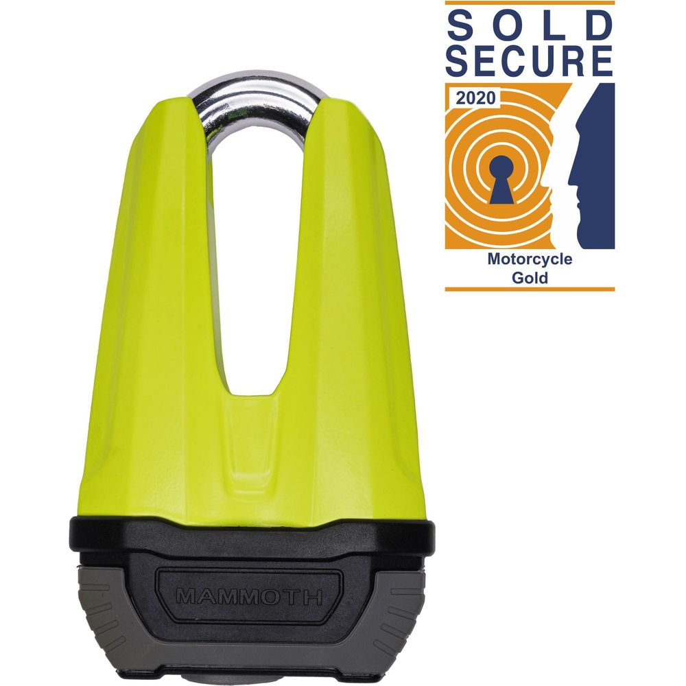 Mammoth Security Renegade Disc Lock 13 MM Fluo Yellow Sold Secure Gold Approved