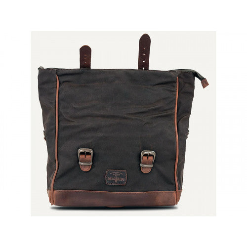 Longride Waxed Canvas LOX Saddlebag Khaki - 9.5 Liters