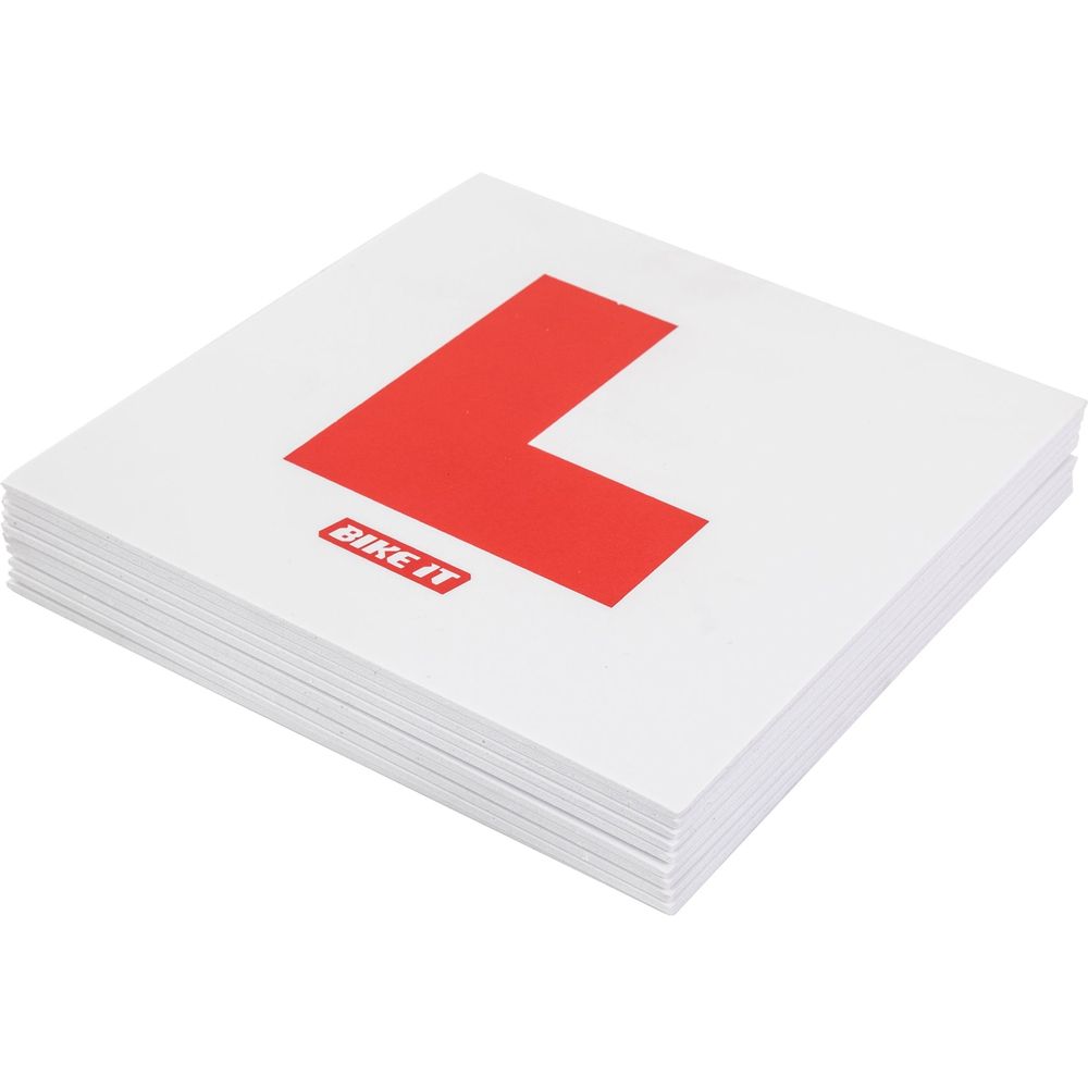 Bike It Rigid L-Plates - Pack Of 10 - FREE UK Shipping, FREE 365 Day Returns | Moto Central