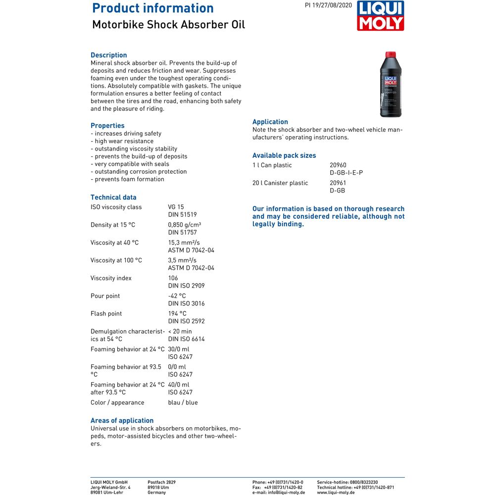 Liqui Moly Shock Absorber Oil Mineral