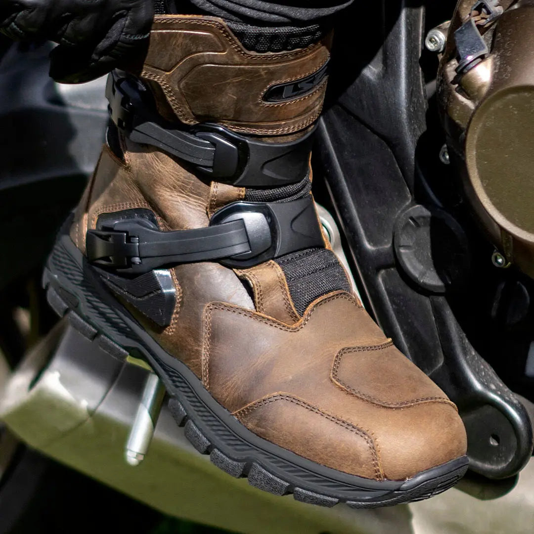 LS2 Adventure Waterproof Leather Boots Brown - FREE UK Shipping, FREE 365 Day Returns | Moto Central