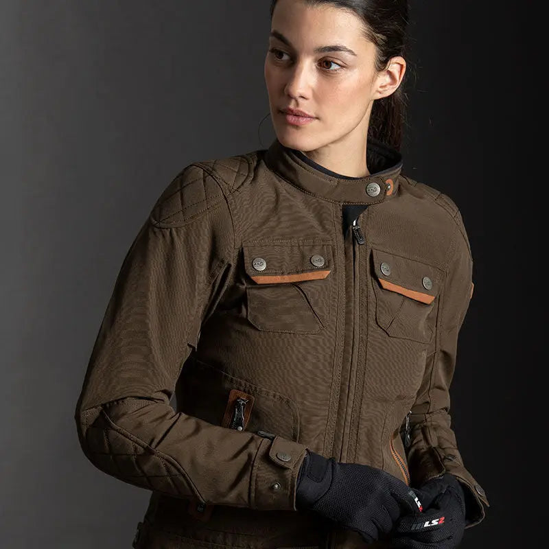 LS2 Bullet Ladies Textile Jacket Brown - FREE UK Shipping, FREE 365 Day Returns | Moto Central