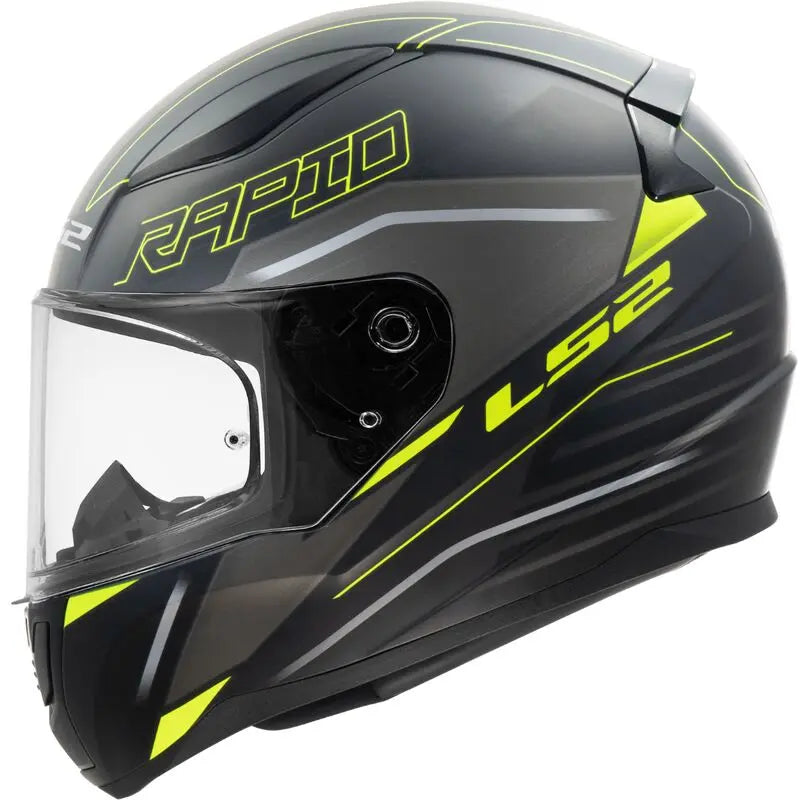 LS2 FF353 Rapid 2 ECE 22.06 Full Face Helmet Rokku Matt Black / Hi-Viz Yellow - FREE UK Shipping, FREE 365 Day Returns | Moto Central