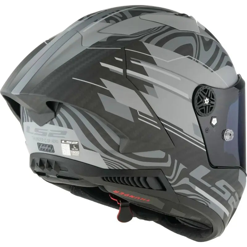 LS2 FF805 Thunder GP Aero Carbon Full Face Helmet Polar Matt Black - FREE UK Shipping, FREE 365 Day Returns | Moto Central