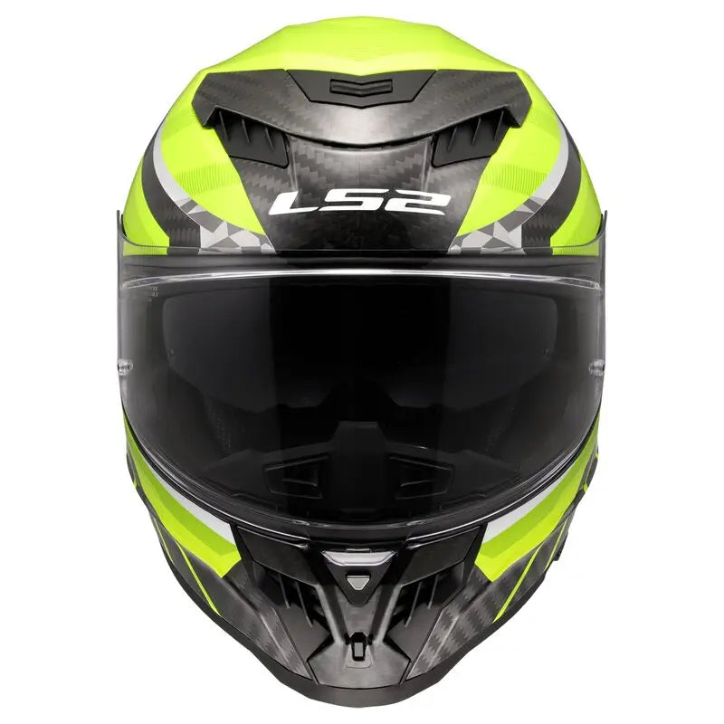 LS2 FF807 Dragon Full Face Helmet Trax Hi-Vis Yellow - FREE UK Shipping, FREE 365 Day Returns | Moto Central