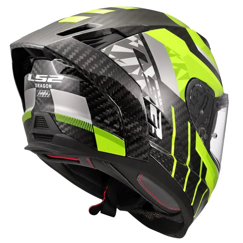 LS2 FF807 Dragon Full Face Helmet Trax Hi-Vis Yellow - FREE UK Shipping, FREE 365 Day Returns | Moto Central