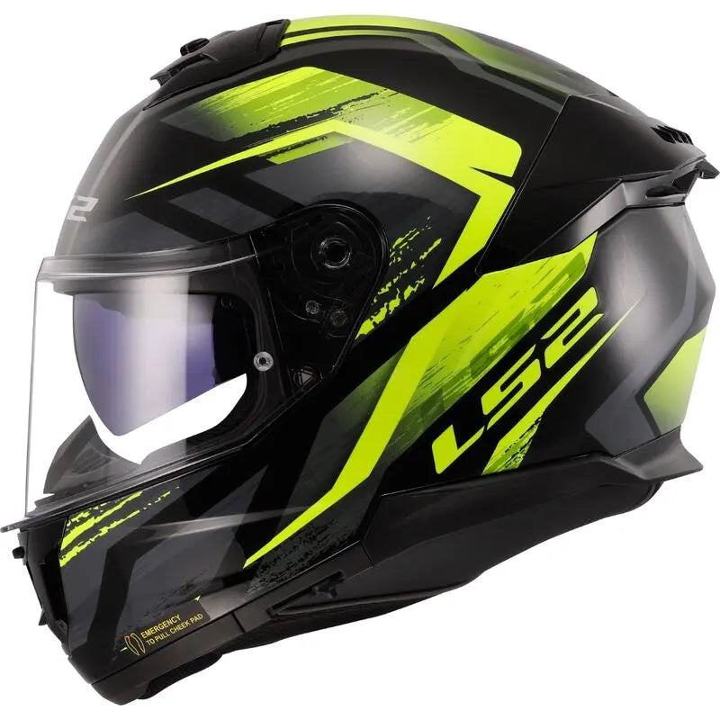 LS2 FF808 Stream 2 ECE 22.06 Full Face Helmet Fury Black / Hi-Viz Yellow - FREE UK Shipping, FREE 365 Day Returns | Moto Central