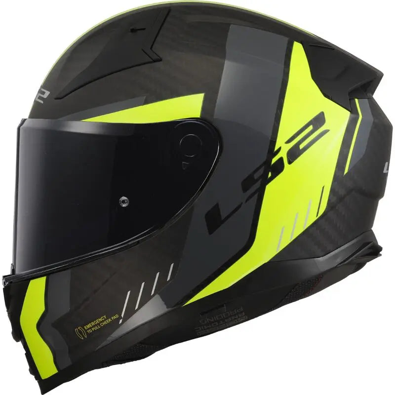 LS2 FF811 Vector 2 Carbon ECE 22.06 Full Face Helmet Grid Matt Hi-Viz Yellow - FREE UK Shipping, FREE 365 Day Returns | Moto Central